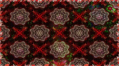 Düz Çiçek Elementleri Tasarımı. Çiçeksel fantezi tasarımı, parlak bir arka planda, kusursuz bir desen. Renkli Bahar Teması Kusursuz Arkaplan.