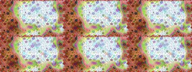 Çiçekler. Soyut etnik raster kusursuz desen. Tarafsız renklerde vadinin çiçekleri.