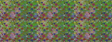 Şirin çiçek elementleri. Raster illüstrasyonu. Kusursuz. Yeşil ve nötr renkte çiçekler.