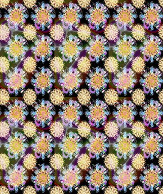 Düz Çiçek Elementleri Tasarımı. Çiçekli, kusursuz bir arkaplan. Renkli Bahar Temalı Kusursuz Arkaplan. Çocuk stili.