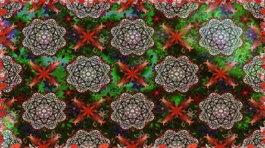 Güzel kumaş deseni. Renkli Yaz Temalı Kusursuz Arkaplan. Düz Çiçek Elementleri Tasarımı. Raster illüstrasyonunda trendsiz çiçek deseni.