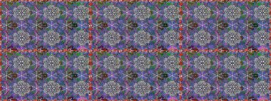 Kusursuz çiçek deseni. Asya tekstil tarzında. Raster illüstrasyonu. Gri ve mavi renkte çiçekler. Raster illüstrasyonu.