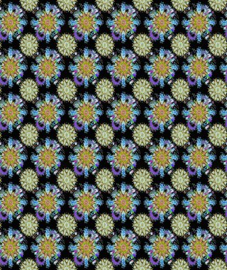 Siyah ve nötr renklerde çiçekler. Raster illüstrasyonu. Çiçek süsü ile kusursuz desen.