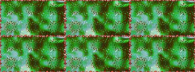 Şatafatlı bahar bahçesi dokusu. Çiçek deseni. Raster illüstrasyonu. Yeşil renkli çiçekler. Çiçekler yeşil renklerde pürüzsüz.