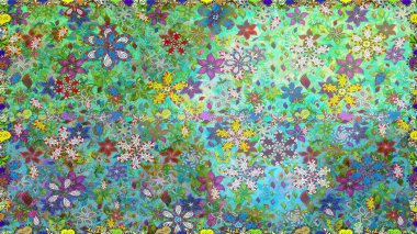 Güzel, pürüzsüz bir desen. Düz Çiçek Elementleri Tasarımı. Raster çiçekli arka plan. Renkli Yaz Temalı Kusursuz Arkaplan. Yazdır. Şirin kumaş deseni.