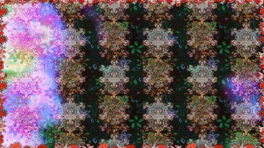 Şatafatlı bahar bahçesi dokusu. Çiçek deseni. Raster illüstrasyonu. Çiçeksiz arkaplan.