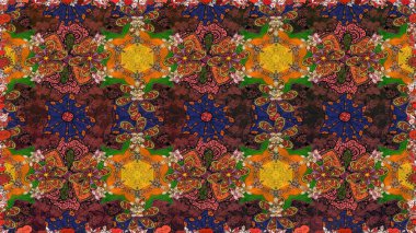 Davetiye ve kartpostal tasarımı için dekoratif çiçek unsurları. Tekstil için figür. Şirin, zarif çiçekler Raster illüstrasyonu. Yapraklı kusursuz desen. Poster veya kapak için arkaplan.