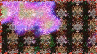 Raster düz çiçekleri pürüzsüz desen. Gri ve kahverengi renkli çiçekler. Tasarım hediye paketi, tebrik kartları, posterler ve afiş tasarımı.