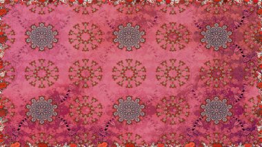 Çiçeksiz desenli arka plan, yaz çiçekleri. Renkli Bahar Temalı Kusursuz Arkaplan. Pembe ve kahverengi renkte çiçekler. Düz Çiçek Elementleri Tasarımı.