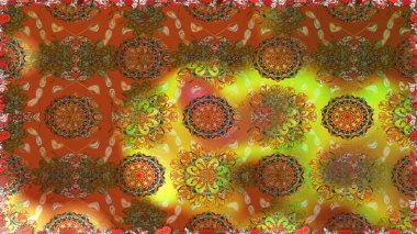 Güzel kumaş deseni. Raster suluboya deseni, narin çiçekler, kahverengi ve sarı çiçekler, tebrik kartı şablonu..