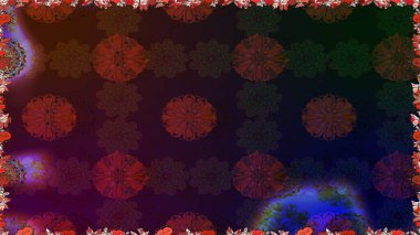 Kahverengi ve gri zarif küçük çiçekler ve kahverengi ve gri renkli komik böcekler, raster desen, illüstrasyon.