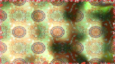 Raster Illustrasyon 'da moda olmayan çiçek deseni. Renkli Yaz Temalı Kusursuz Arkaplan. Düz Çiçek Elementleri Tasarımı. Tarafsız ve kahverengi renkte çiçekler.