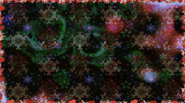 Birçok siyah ve gri soyut çiçekli tropikal desenler. Varicoloblack ve gri raster pürüzsüz çizim. Küçük çiçekte sevimli çiçek deseni var..