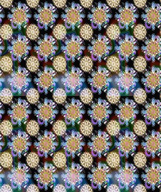 Raster illüstrasyonu. Kusursuz çiçek deseni duvar kâğıdı olarak kullanılabilir. Tarafsız ve siyah renkte çiçekler.