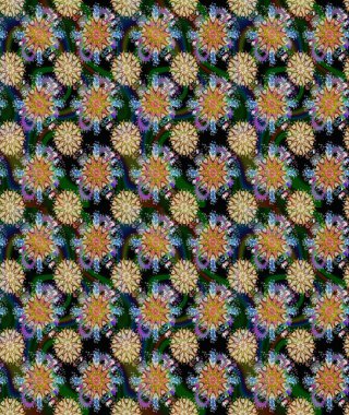 Çiçek deseni. Şatafatlı bahar bahçesi dokusu. Raster illüstrasyonu. Çiçeksiz arkaplan.