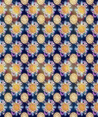 Raster dikişsiz şirin çiçek deseni. Bahar mevsimi. Nazik romantik baskı. Mavi ve nötr renklerde çiçekler. Tatil havası..