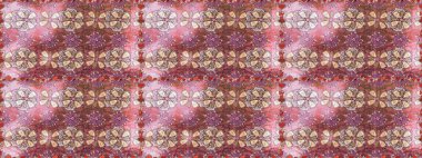 Küçük çiçekteki sevimli çiçek deseni. Pembe ve kahverengi renkte çiçekler. Raster illüstrasyonu.