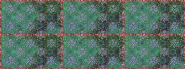 Yeşil ve mavi el çizimi desen. Sanat ilham verici ve mavi renkli çiçekler ve arkasında iz bırakıyor. Karalama çiçekleri kusursuz desen. Raster deseni.