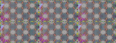 Şirin çiçekler. Satır seamless modeli. Rasterleştirme Trendy kumaş deseni.