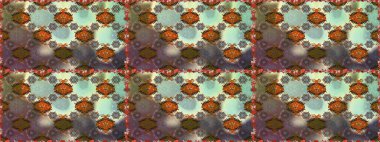 Raster düz çiçekleri pürüzsüz desen. Hediye ambalaj kağıdı, tebrik kartları, posterler ve pankart tasarımı. Kahverengi renkte çiçekler.