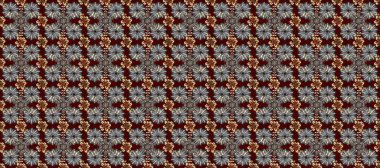 Çiçekli süslemeli, pürüzsüz bir desen. Doğu tarzında klasik tasarım öğesi. Arap dekoru bej, kahverengi ve gri renklerde. Süslü dantel iz sürücü. Duvar kağıdı için altın süslü illüstrasyon.