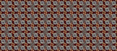 Çiçekli süslemeli, pürüzsüz bir desen. Doğu tarzında klasik tasarım öğesi. Arap dekoru bej, kahverengi ve gri renklerde. Süslü dantel iz sürücü. Duvar kağıdı için altın süslü illüstrasyon.