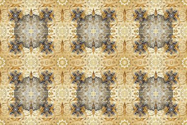 Kusursuz raster arka plan. Duvar kâğıdı barok, İspanyol kumaşı. Kusursuz çiçek deseni. Tarafsız, bej ve kahverengi renkler üzerine grafiksel modern kusursuz desen.