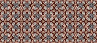 Gri, kahverengi ve bej renklerde altın elementler. Çiçek deseni. Kusursuz raster arka plan. Şık bir grafik desen. Duvar kâğıdı barok, İspanyol kumaşı.