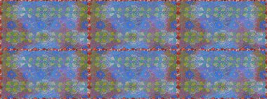 Karalama çiçekleri kusursuz desen. Sanat çiçeklere ilham verir ve arka planda izler bırakır. Mavi el çizimi desen. Raster deseni.