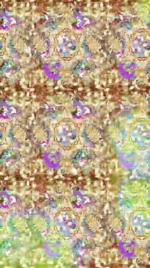 Renkli unsurlarla hareketli arka plan görüntüleri. Çiçekler. Eski model. Bayrak tarzı. Video kaydı. Şablon. Döngü. Kusursuz.. 