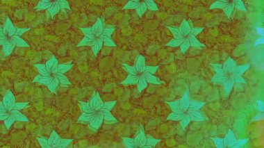 Renkli unsurlarla hareketli arka plan görüntüleri. Çiçekler. Eski model. Bayrak tarzı. Video kaydı. Şablon. Döngü. Kusursuz.. 