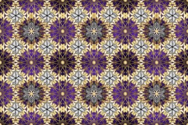 Paisleys zarif çiçek desenli arkaplan duvar kâğıdı çizimi. Klasik stil, güzel, modern, üç boyutlu sanat eseri. Altın, gri, kahverengi ve bej desenli desenli çiçek yaprakları ve süslemeleri..