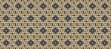 Christmas 2019, snowflake, new year. Vintage seamless pattern on a gray, beige and brown colors with golden elements.