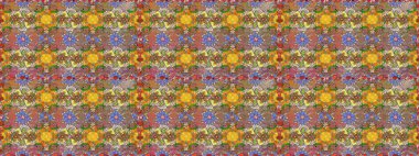 Soyut çiçek desensiz arkaplan. Küçük çiçekteki sevimli çiçek deseni. Raster illüstrasyonu. Kahverengi renklerde. Raster deseni.