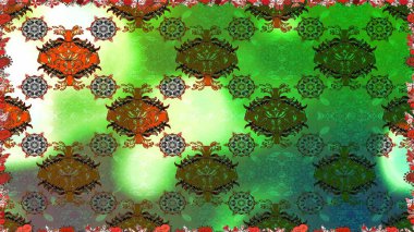 Kusursuz Chichi kumaş deseni. Renkli Bahar Temalı Kusursuz Arkaplan. Çiçek deseni. Düz Çiçek Elementleri Tasarımı. Raster illüstrasyonu.