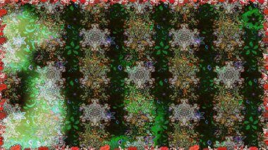 Raster Henna tarzı. Sınır Kızılderili çiçekli paisley patten. Tebrik kartı geçmişi, boyama kitabı, arkaplan ve tekstil için kullanılabilir. Etnik Mandala havlusu. Kusursuz süs izi..