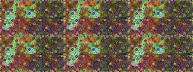 Raster deseni. Yeşil renklerde. Küçük çiçekteki sevimli çiçek deseni. Soyut çiçek desensiz arkaplan. Raster illüstrasyonu.