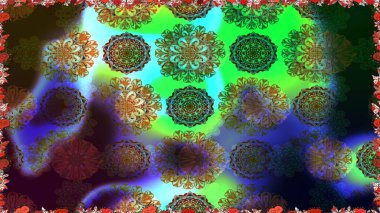 Düz çiçek öğeleri tasarım. Raster. Bahar Tema Dikişsiz desen arka plan rengi.