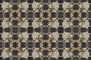 Barok tarzında kusursuz bir doğulu süsü. Raster geleneksel altın desenli gri, bej ve kahverengi renkler.