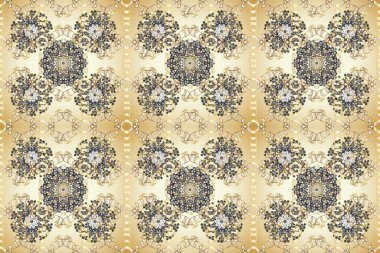 Bej, gri ve nötr renklerdeki altın desenli altın elementler. Kusursuz klasik altın desen. Raster geleneksel oryantasyon süsü.