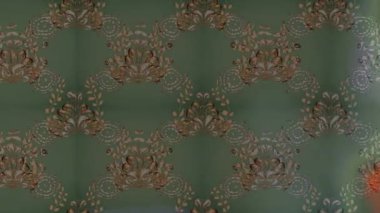 Renkli unsurlarla hareketli arka plan görüntüleri. Çiçekler. Eski model. Bayrak tarzı. Video kaydı. Şablon. Döngü. Kusursuz..