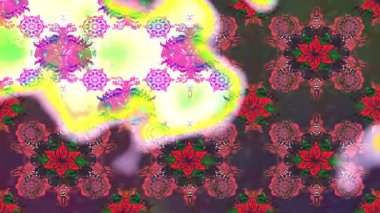 Renkli unsurlarla hareketli arka plan görüntüleri. Çiçekler. Eski model. Bayrak tarzı. Video kaydı. Şablon. Döngü. Kusursuz.. 