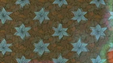 Renkli unsurlarla hareketli arka plan görüntüleri. Çiçekler. Eski model. Bayrak tarzı. Video kaydı. Şablon. Döngü. Kusursuz.. 