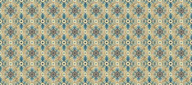 Altın rengi, kusursuz çizim. Senin tasarımın için, duvar kağıdı. Mavi, nötr ve bej renklerde altın çiçekli altın desenler. Raster geometrik arkaplanı.