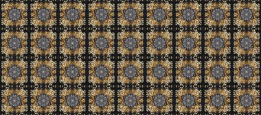 Oriental raster klasik gri, kahverengi, bej ve altın desenli. Kusursuz soyut bir arkaplan. Raster illüstrasyonu.