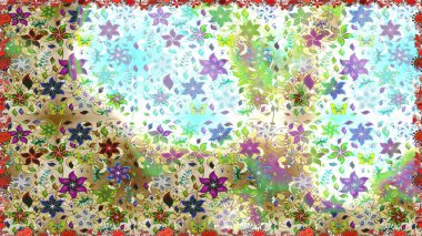 Flat Flower Elements Design Raster illustration. Seamless floral pattern with flowers, watercolor. Flowers on neutral and beige colors.Colour Spring Theme seamless pattern Background.