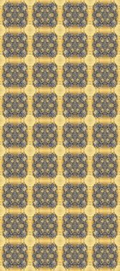 Gold floral ornament in baroque style. Damask seamless repeating background. Gold Wallpaper on texture background. Golden element on beige, yellow and gray colors.