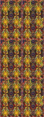 Renkli Bahar Temalı Kusursuz Arkaplan. Düz Çiçek Elementleri Tasarımı. Kahverengi renkli çiçekler. Çiçekle kusursuz desen.