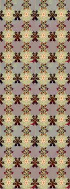 Ağaç dallı bahar çiçekleriyle desen, gri renklerde ve çiçek siluetiyle nötr renkler. Raster deseni.