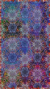 Renkli Bahar Tema dikişsiz desen Arka Plan. Düz Çiçek Elemanları Tasarım. Süslü kumaş deseni. Raster illüstrasyon dikişsiz Çiçek Desen.